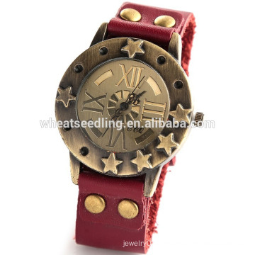 2015 Teenage Fashion leather vintage ladies wrist watch